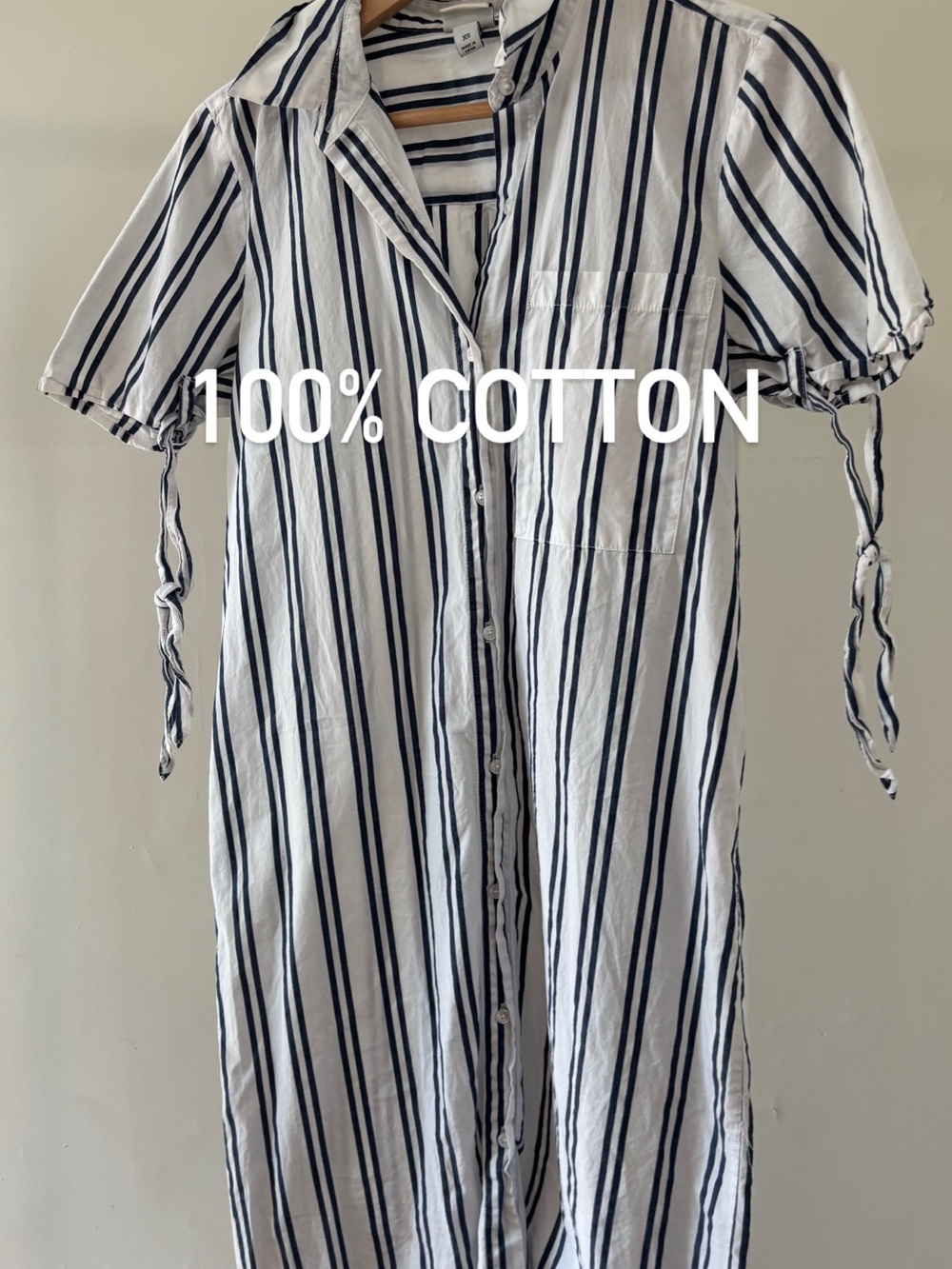 A new day Striped Blue & White Dress | 100% cotton | size XS